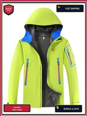 Waterproof Hard Shell Hooded Jacket Windproof Ski Hiking Rain Coat Sealed